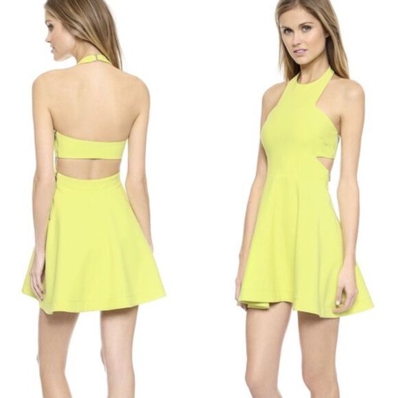 ELIZABETH and JAMES Halter backless Neon Dress - Picture 1 of 8